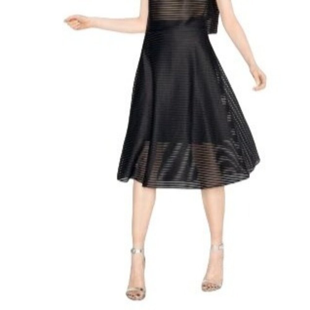 & OTHER STORIES Striped A-line Skirt, Size US0, Black